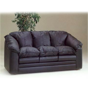 Black  Italian leather sofa 